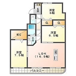 リアン 3LDKの間取図画像