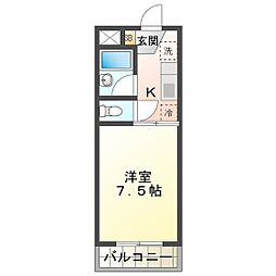 ステーションモンパルナス 1Kの間取図画像