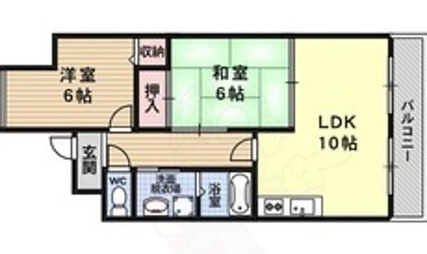 エクセル清涼 ｜京都府京都市南区久世中久世町１丁目(賃貸マンション2LDK・2階・51.84㎡)の写真 その2