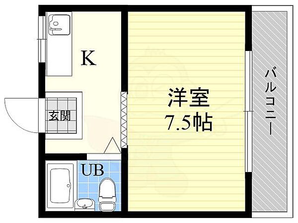 脇坂コーポ ｜京都府京都市伏見区深草西浦町６丁目(賃貸マンション1K・4階・20.00㎡)の写真 その2