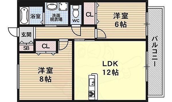 緑樹2 ｜京都府京都市西京区山田平尾町(賃貸アパート2LDK・2階・54.00㎡)の写真 その2