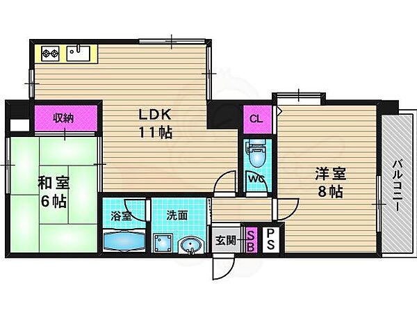 シベール ｜京都府京都市西京区桂河田町(賃貸マンション2LDK・2階・55.69㎡)の写真 その2