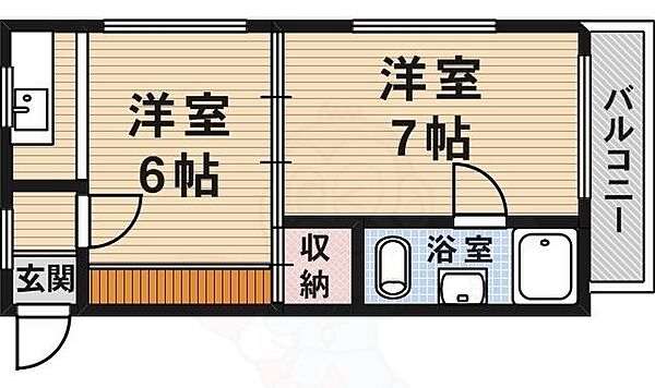 久保町小堀マンション ｜京都府京都市伏見区竹田久保町(賃貸マンション2K・4階・30.20㎡)の写真 その2