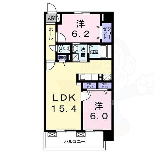 アルディエンテ Y&J 2 ｜京都府京都市伏見区久我本町(賃貸マンション2LDK・2階・63.00㎡)の写真 その2