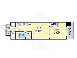 スワンズ京都東寺ガーデン 1LDKの間取図画像