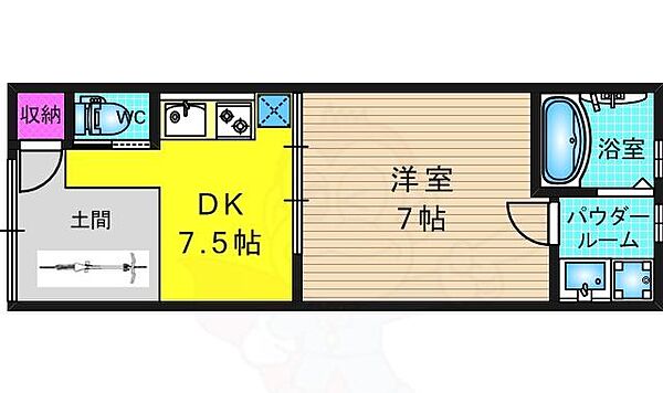 エルベコート東山七条 ｜京都府京都市東山区上堀詰町(賃貸マンション1DK・1階・32.34㎡)の写真 その2