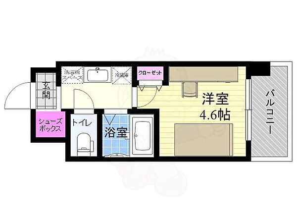 キャンパスヴィレッジ京都伏見 ｜京都府京都市伏見区竹田北三ツ杭町(賃貸マンション1K・4階・16.28㎡)の写真 その2