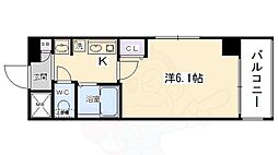 エステムプラザ京都五条大橋 3階1Kの間取り