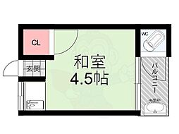 みどり荘 ワンルームの間取図画像