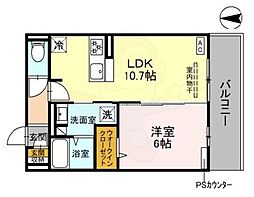 阪急京都本線 西京極駅 徒歩15分の賃貸アパート 2階1LDKの間取り