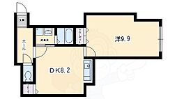 京福電気鉄道北野線 宇多野駅 徒歩15分の賃貸マンション 2階1DKの間取り