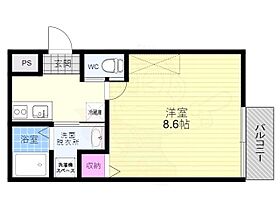 サントス墨染  ｜ 京都府京都市伏見区深草北鍵屋町（賃貸マンション1K・2階・24.90㎡） その2