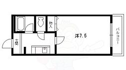 グリーンコートランザン 1Kの間取図画像
