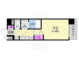プレサンス京都二条京華 1Kの間取図画像