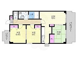 ジョンソンパーク 4階3LDKの間取り