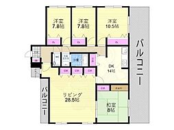ドムス鴨川 4LDKの間取図画像