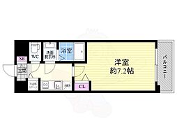 プレサンス京都天使突抜奏 4階1Kの間取り