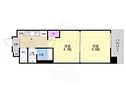 京都市南区吉祥院西ノ庄西浦町マンション 2Kの間取図画像