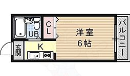 カーサブランカ3 1Kの間取図画像