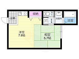 グランドジャパニング五条 2階2Kの間取り