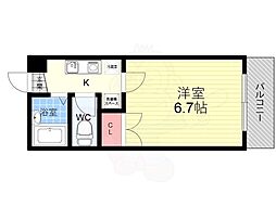 セブンハイム 5階1Kの間取り
