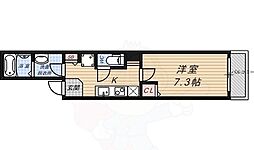 QUINT五条烏丸（クイント） 3階1Kの間取り