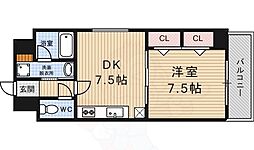 ライオンズマンション四条西洞院 9階1DKの間取り
