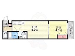 （仮称）桃山水野左近西町新築アパート 3階1LDKの間取り