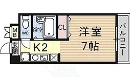 プリマード御陵 1Kの間取図画像
