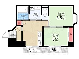 コスモ星の子ハイツ 2DKの間取図画像