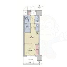 リシュドール梅小路 1DKの間取図画像