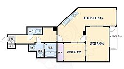 グランドメイソンセブン 2LDKの間取図画像