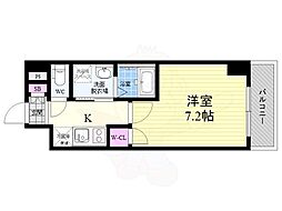 エスカーサ京都四条梅津 1Kの間取図画像
