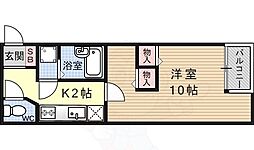Preciouscourt 1Kの間取図画像