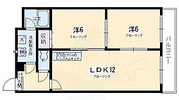 デュ四条 2LDKの間取図画像