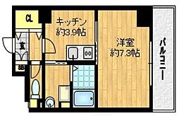 ヴァンヴェルデ西京極 1Kの間取図画像