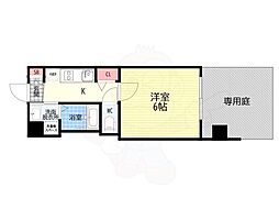 アクアプレイス京都千本丸太町 1Kの間取図画像