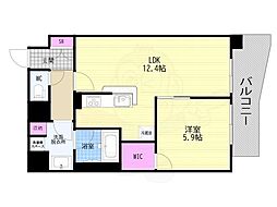 アスヴェル京都西大路SOUTH 1LDKの間取図画像