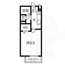 シャトレコーポラス 1Kの間取図画像