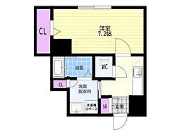 グロスロシェ七条 1Kの間取図画像