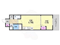 CREST TAPP 京都太秦天神川 dex I 1DKの間取図画像