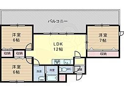GARNETRESIDENCEkamikatsura 3LDKの間取図画像