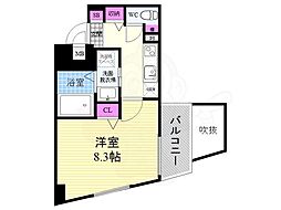 ベラジオ京都烏丸十条 1Kの間取図画像