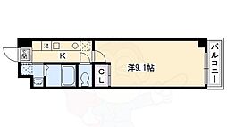 グランステージ京都四条 1Kの間取図画像