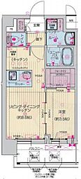 プレサンスTHEKYOTO東福寺EAST 1LDKの間取図画像