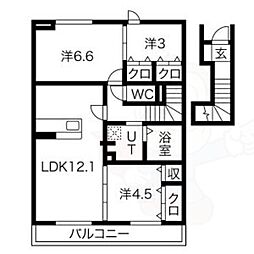 レジーナフィオレンツァ 3LDKの間取図画像