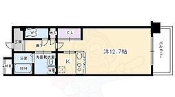 サンロイヤル三条 ワンルームの間取図画像