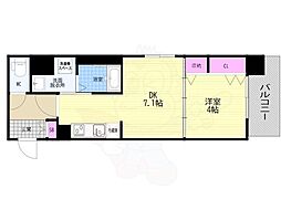 ベラジオ雅び京都西院II 1DKの間取図画像