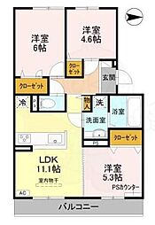 サウス・レジデンス 菱川 3階/-