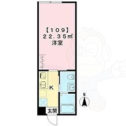 サンクトスコート五条室町 1Kの間取図画像